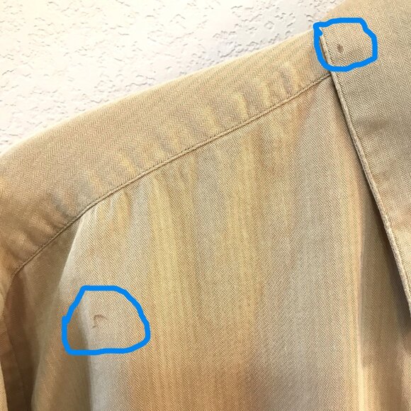 Roberto Villini Button-Down Shirt: Long Sleeves Autumn Gold, Men’s Size 17 34-35 - Picture 8 of 9